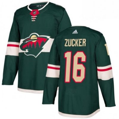 Mens Adidas Minnesota Wild 16 Jason Zucker Authentic Green Home NHL Jersey