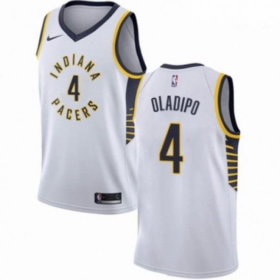 Mens Nike Indiana Pacers 4 Victor Oladipo Swingman White NBA Jersey Association Edition