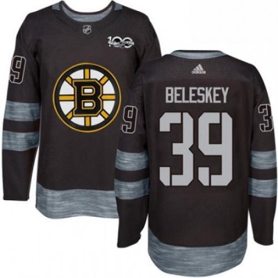 Mens Adidas Boston Bruins 39 Matt Beleskey Authentic Black 1917 2017 100th Anniversary NHL Jersey