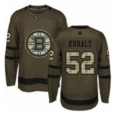 Youth Adidas Boston Bruins 52 Sean Kuraly Premier Green Salute to Service NHL Jersey