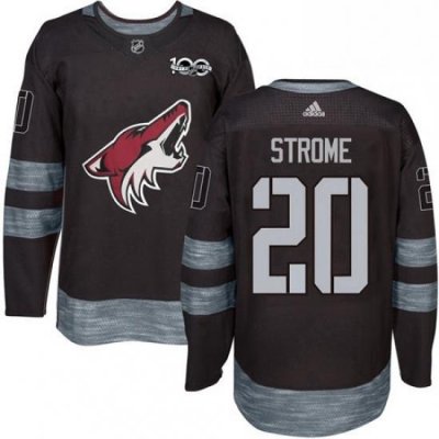 Mens Adidas Arizona Coyotes 20 Dylan Strome Premier Black 1917 2017 100th Anniversary NHL Jersey