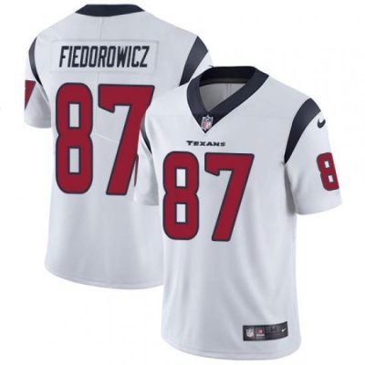 Nike Texans #87 C J  Fiedorowicz White Mens Stitched NFL Vapor Untouchable Limited Jersey