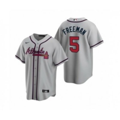 Youth Atlanta Braves #5 Freddie Freeman Nike Gray 2020 Road Jersey