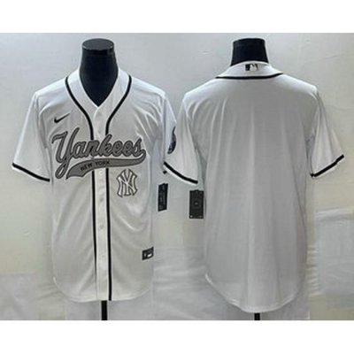 Men's NeW York Yankees Blank White Cool Base Stitched Baseball Jersey