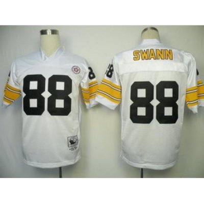 Pittsburgh Steelers 88 SWANN White Throwback Jerseys (1)