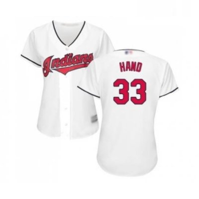 Womens Cleveland Indians 33 Brad Hand Replica White Home Cool Base Baseball Jersey