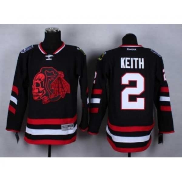 nhl jerseys chicago blackhawks #2 keith black[2014 new stadium][the skeleton head]