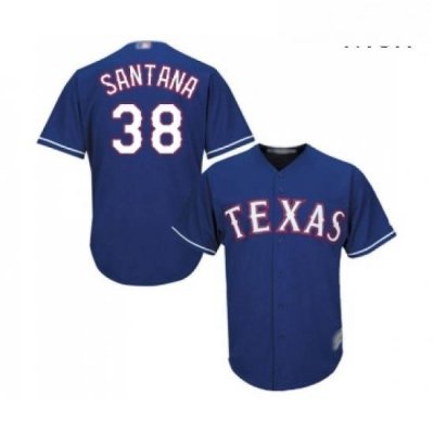 Mens Texas Rangers 38 Danny Santana Replica Royal Blue Alternate 2 Cool Base Baseball Jersey