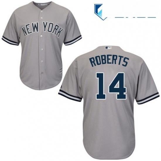 Youth Majestic New York Yankees 14 Brian Roberts Replica Grey Road MLB Jersey