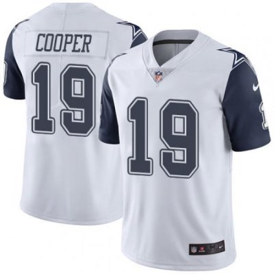 Nike Cowboys #19 Amari Cooper White Men Stitched NFL Limited Rush Jersey