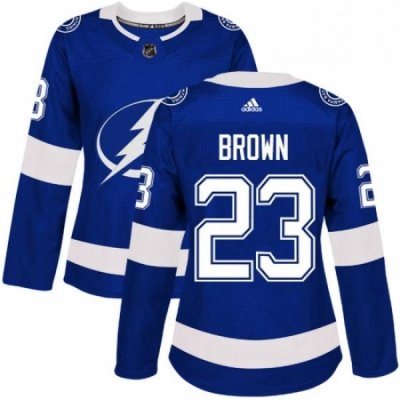 Womens Adidas Tampa Bay Lightning 23 JT Brown Authentic Royal Blue Home NHL Jersey