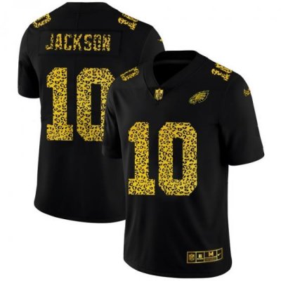 Philadelphia Eagles 10 Desean Jackson Men Nike Leopard Print Fashion Vapor Limited NFL Jersey Black