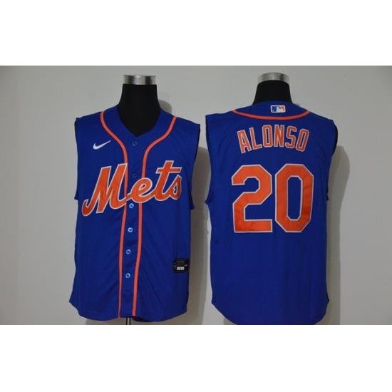 Mets 20 Pete Alonso Royal Nike Cool Base Sleeveless Jersey