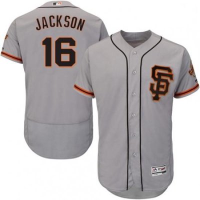 Mens Majestic San Francisco Giants 16 Austin Jackson Grey Alternate Flex Base Authentic Collection MLB Jersey