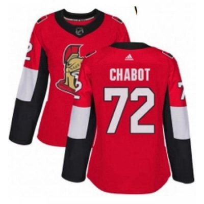 Womens Adidas Ottawa Senators 72 Thomas Chabot Premier Red Home NHL Jersey