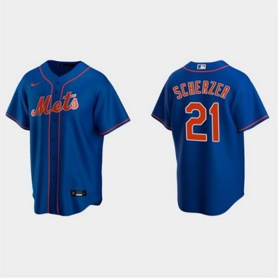 Men NeW York Mets 21 Max Scherzer Royal Cool Base Stitched Baseball jersey