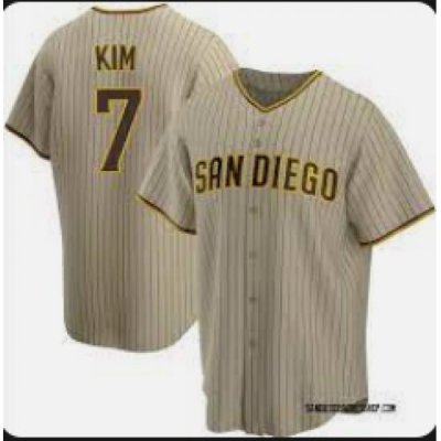 Men San Diego Padres 7 Ha Seong Kim White Stitched MLB Cool Base Nike BroWn Jersey