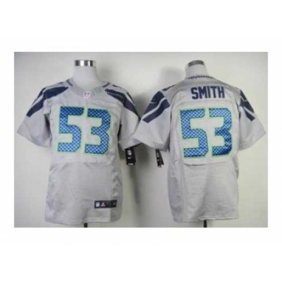 Nike Seattle SeahaWks 53 Malcolm Smith grey Elite NFL Jersey