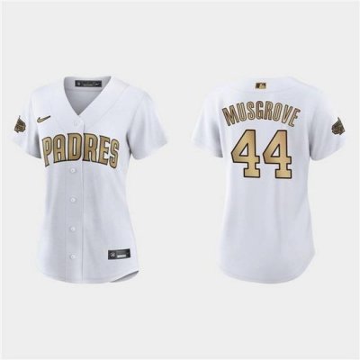 Women San Diego Padres 44 Joe Musgrove 2022 All Star White Stitched Baseball Jersey