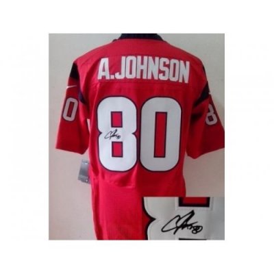 Nike Houston Texans 80 Andre Johnson Red Elite Signed NFL Jersey