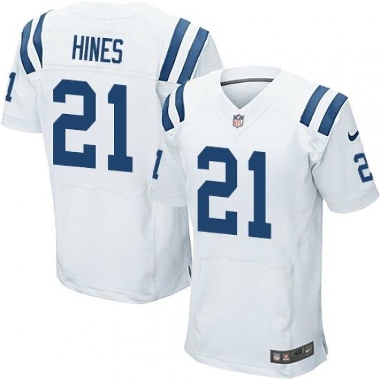 Nike Colts #21 Nyheim Hines White Mens Stitched NFL Elite Jersey