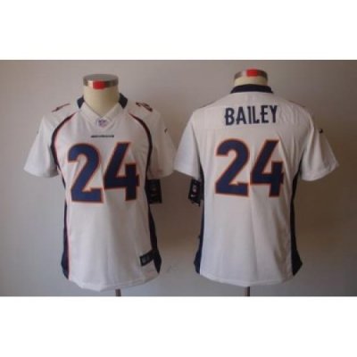 Women Nike Denver Broncos 24# Bailey White Jersey[Women's NIKE LIMITED Jersey]