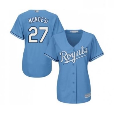 Womens Kansas City Royals 27 Adalberto Mondesi Replica Light Blue Alternate 1 Cool Base Baseball Jersey