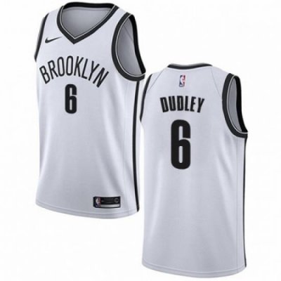 Mens Nike Brooklyn Nets 6 Jared Dudley Swingman White NBA Jersey Association Edition