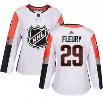 Womens Adidas Vegas Golden Knights 29 Marc Andre Fleury Authentic White 2018 All Star Pacific Division NHL Jersey