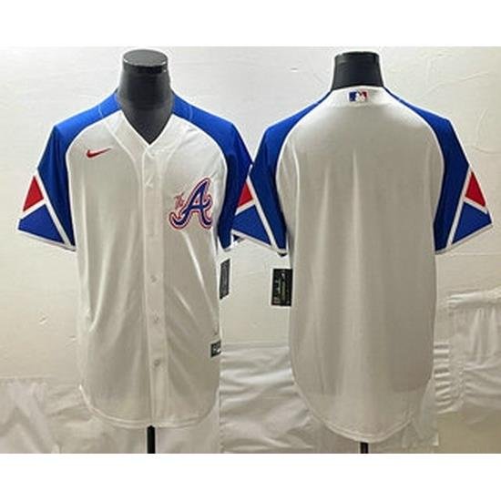 Men's Atlanta Braves Blank White 2023 City Connect Cool Base Stitched Jersey