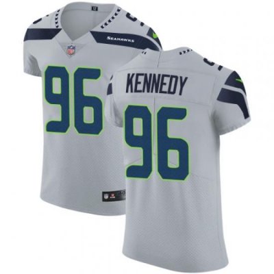 Nike Seahawks #96 Cortez Kennedy Grey Alternate Mens Stitched NFL Vapor Untouchable Elite Jersey