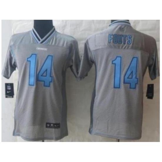 Youth Nike San Diego Chargers 14 Dan Fouts Grey Vapor Elite Jerseys