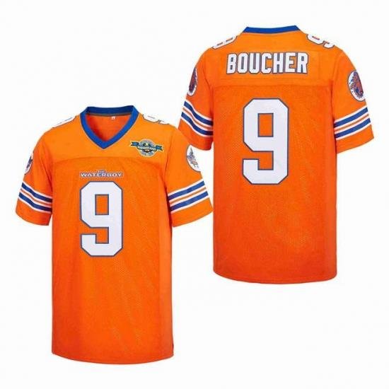 Men The Waterboy Jersey Bourbon Bowl Bobby Boucher 9 Orange color