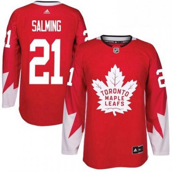 Youth Adidas Toronto Maple Leafs 21 Borje Salming Authentic Red Alternate NHL Jersey