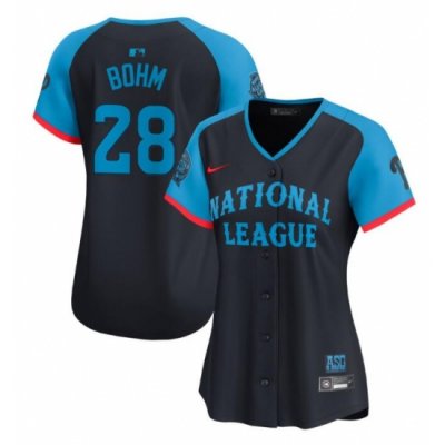 Women National League 28 Alec Bohm Navy 2024 All Star Limited Stitched Baseball Jersey_2