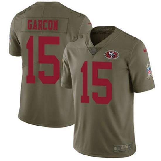 Nike 49ers #15 Pierre Garcon Olive Mens Stitched NFL Limited 2017 Salute To Service Jersey