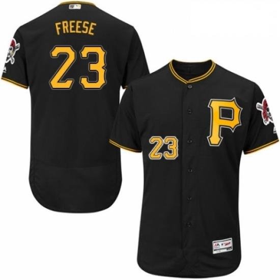 Mens Majestic Pittsburgh Pirates 23 David Freese Black Alternate Flex Base Authentic Collection MLB Jersey