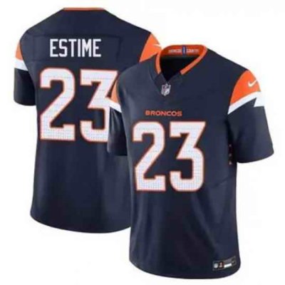 Men Denver Brocos Audric Estime #23 Navy 2024 F U S E Stitched Limited NFL Jersey