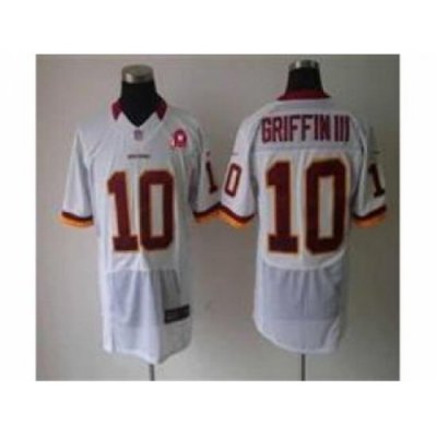 Nike Washington Redskins 10 Robert Griffin III White Elite 80TH Patch NFL Jersey