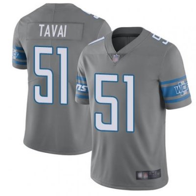 Lions 51 Jahlani Tavai Gray Men Stitched Football Limited Rush Jersey