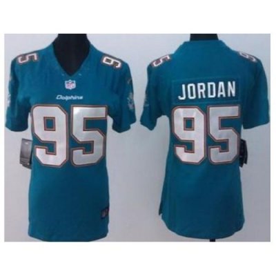 Women Nike Miami Dolphins 95 Dion Jordan Green Limited NFL Jerseys New Style