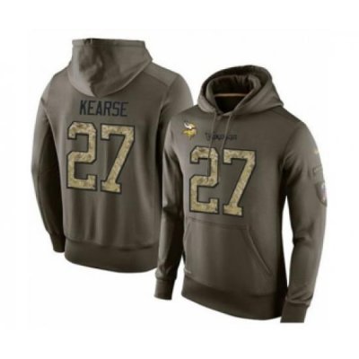 Football Mens Minnesota Vikings 27 Jayron Kearse Green Salute To Service Pullover Hoodie