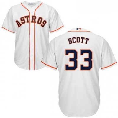 Youth Majestic Houston Astros 33 Mike Scott Authentic White Home Cool Base MLB Jersey