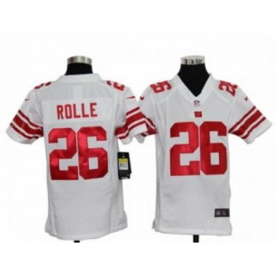 Nike Youth NFL NeW York Giants #26 Antrel Rolle White Jerseys