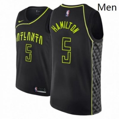 Men NBA 2018 19 Atlanta Hawks 5 Daniel Hamilton City Edition Black Jersey