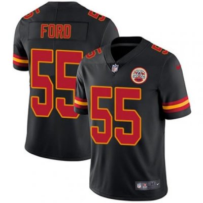 Youth Nike Chiefs #55 Dee Ford Black Stitched NFL Limited Rush Jersey