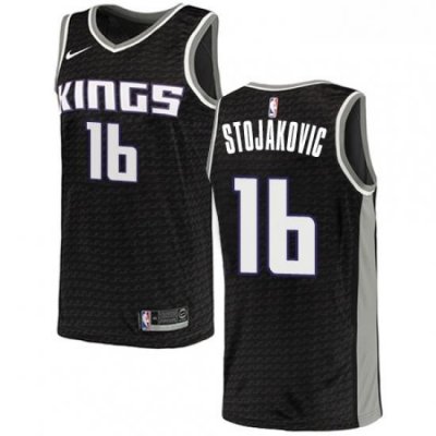 Womens Nike Sacramento Kings 16 Peja Stojakovic Authentic Black NBA Jersey Statement Edition