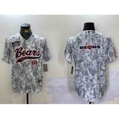 Men Chicago Bears Camo With Patch Cool Base Stitched Baseball Jersey