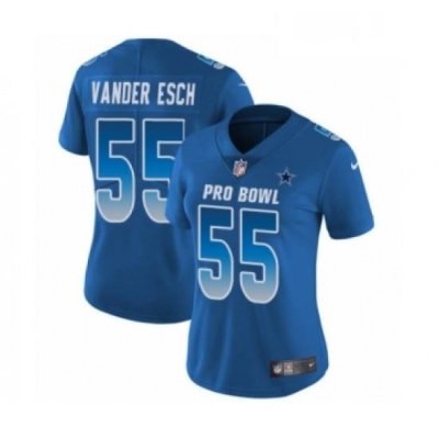 Womens Dallas CoWboys 55 Leighton Vander Esch Limited Royal Blue NFC 2019 Pro BoWl Football Jersey