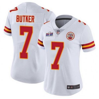 Nike Chiefs 7 Harrison Butker White Women Bound Stitched NFL Vapor Untouchable Limited 2024 Super Bowl LVIII Jersey